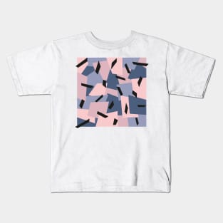 Patches Abstract Pattern (black, blue, pink, gray) Kids T-Shirt